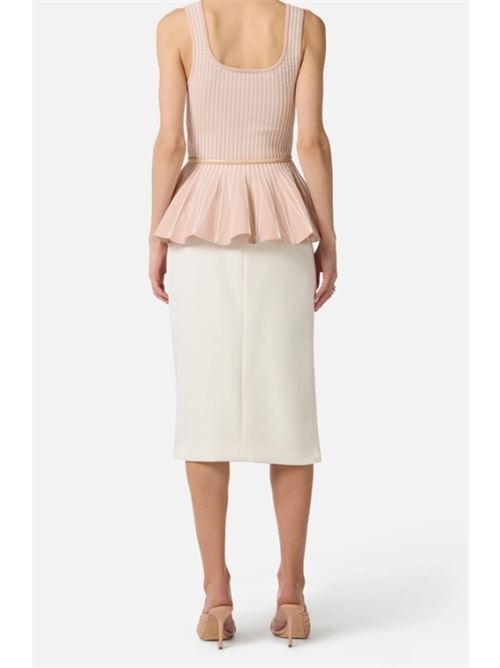 Light crepe skirt with satin bands ELISABETTA FRANCHI | GO16461E2.360